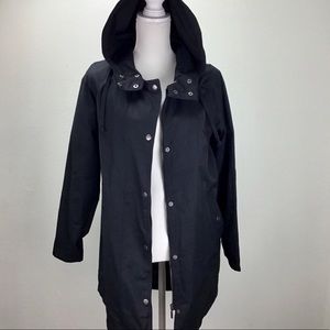 Style & Co Rainy Day Anorak Hooded Jacket Black M